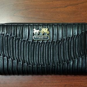 Coach Madison Gathered Leather Zip around Wallet